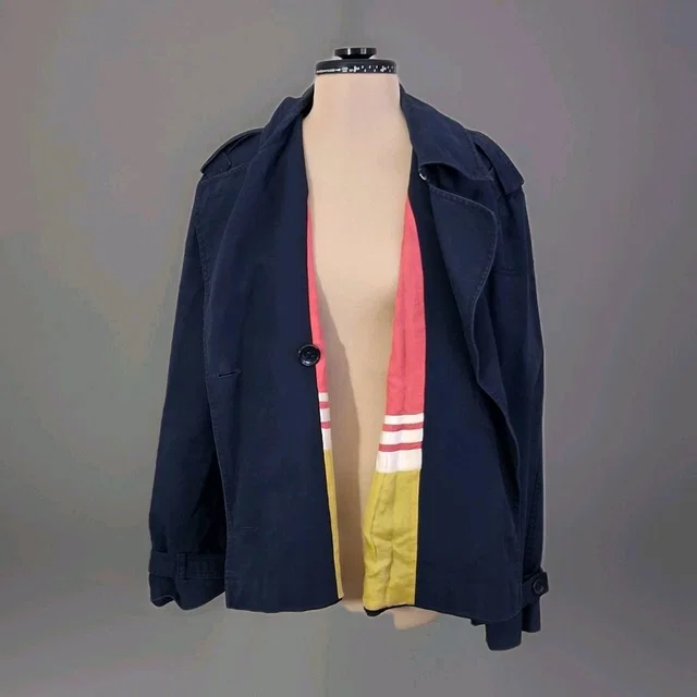 Escada Sport Nautical Navy Blue Double Breast Waist Length Jacket -Size 46 Read in blue Canvas from Poshmark