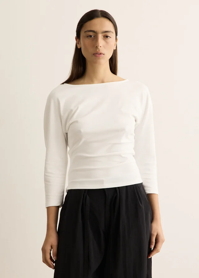 Incu Collection Wavelet Batwing Long Sleeve Top in White from Incu, photo 1 of 1