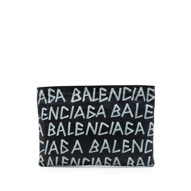 Balenciaga Graffiti Clutch in black Leather from Poshmark