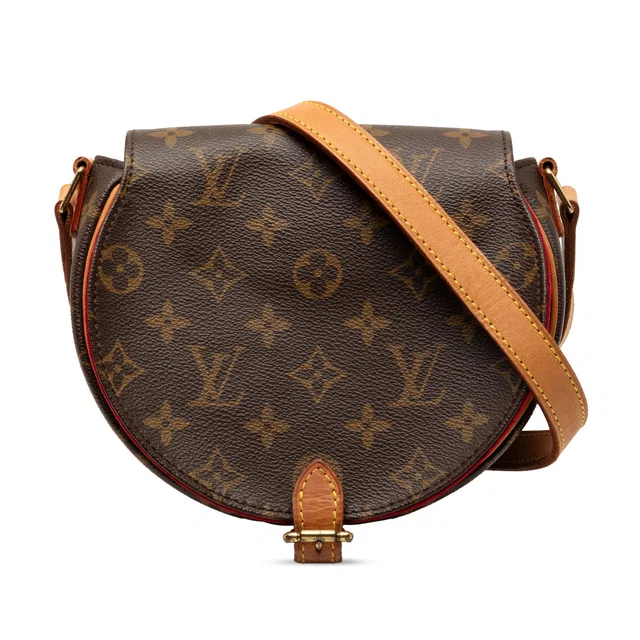 Brown Louis Vuitton Monogram Sac Tambourine Crossbody Bag in Brown Coated canvas from Designer Revival