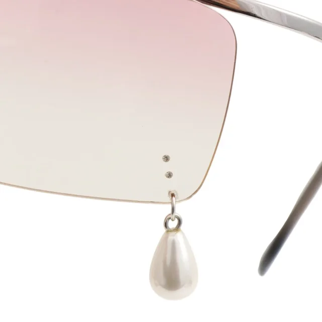 Chanel Logo plate drop charm rimless sunglasses pink from VINTAGE QOO TOKYO, photo 8 of 10