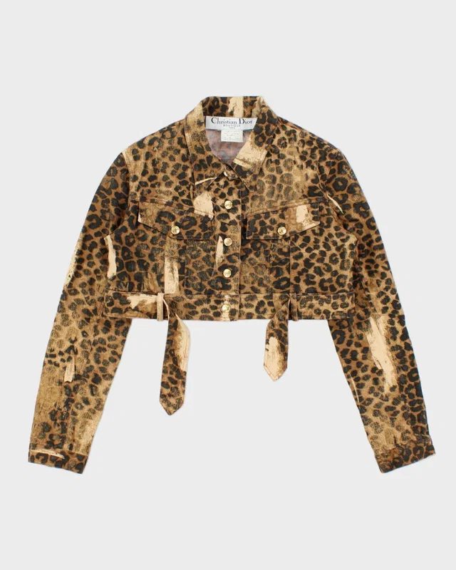 F/W 2000 Vintage Christian Dior Boutique John Galliano Leopard Print Belted Cropped Denim… in Denim from Rokit Vintage