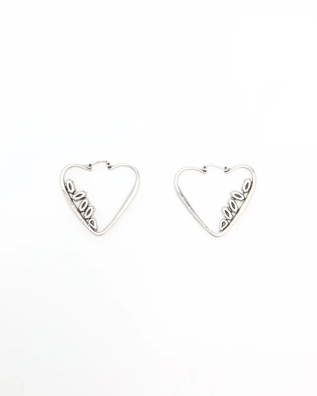 Saint Laurent Rhinestone Heart Hoop Earrings from A Retro Tale, photo 3 of 3