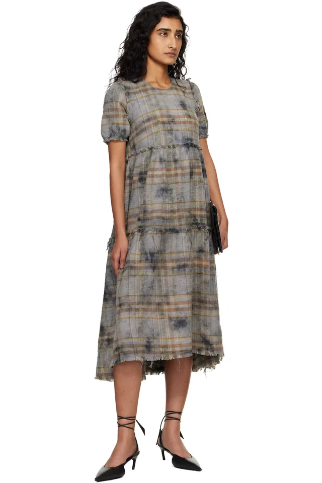 R13 Blue Shredded Relaxed Midi Dress, photo 4 of 4 from SSENSE