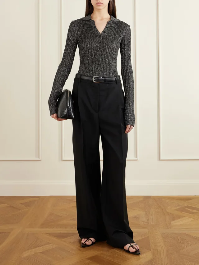 THE FRANKIE SHOP Solana metallic ribbed-knit bodysuit in Metallic, photo 2 of 2 from NET-A-PORTER (Canada)