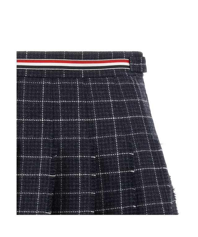 Thom Browne Windowpane Houndstooth RWB Stripe Skirt, photo 2 of 7 from SENSER