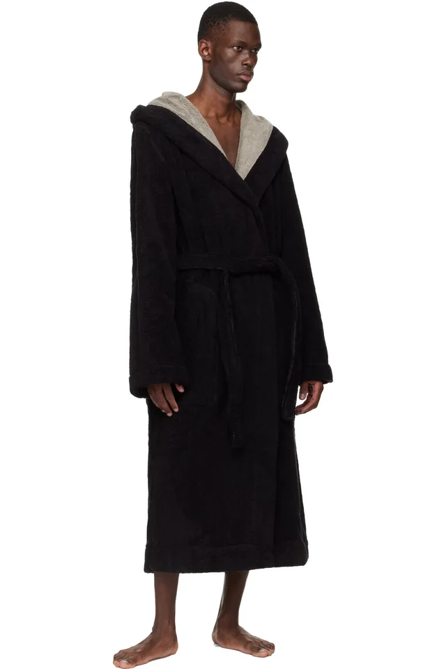 Rick Owens Black Temple Beach Bathrobe, photo 4 of 4 from SSENSE