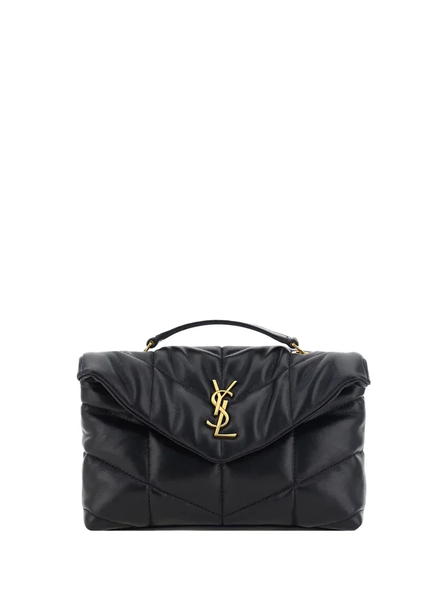 Saint Laurent Puffer Toy Shoulder Bag — Black Lamb Ovis Aries in Black Lambskin from HEWI