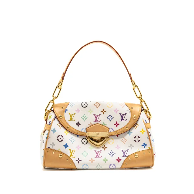 Louis Vuitton Beverly MM Takashi Murakami Monogram Canvas White/Multicolour GHW in White Coated canvas from EMIER