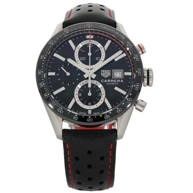 TAG Heuer Carrera CBM2110-0 41mm Stainless Steel Watch in Leather from H&T