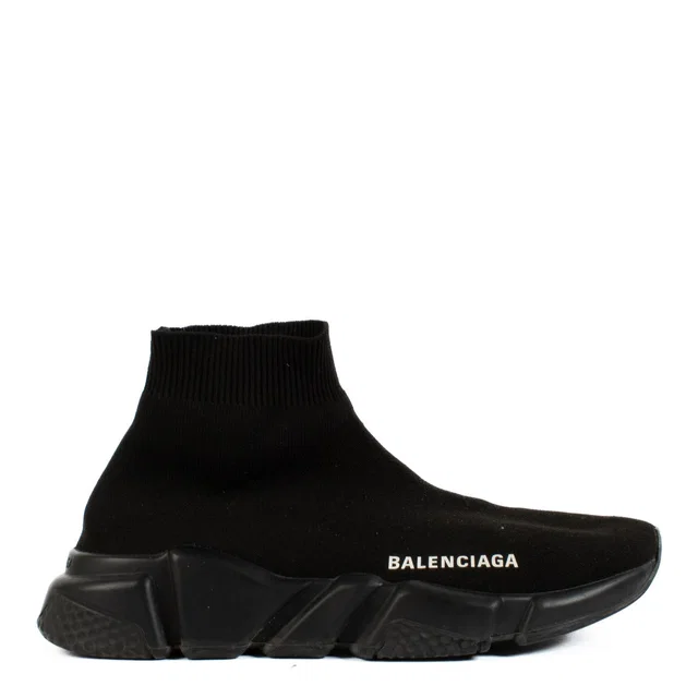 Balenciaga Black Speed Recycled Knit Sneaker - Size 37 in Black from Labellov