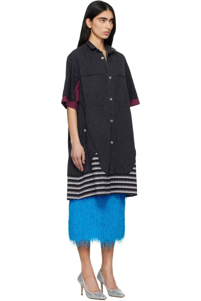 UNDERCOVER Black UP1F1402 Denim Shirt, photo 2 of 4 from SSENSE
