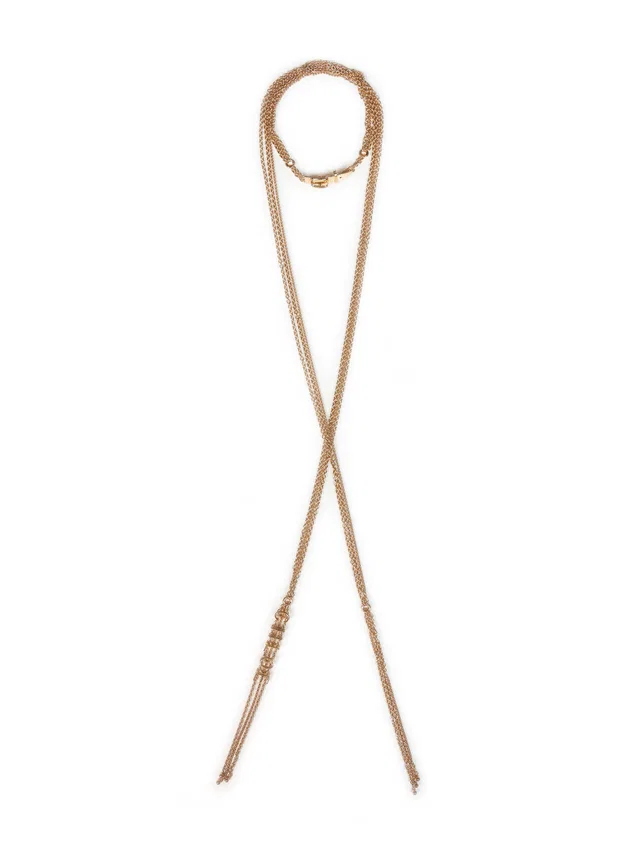 Chloé Scarf-Style Multi-Chain Brass Necklace — Gold Necklaces in Gold from HEWI