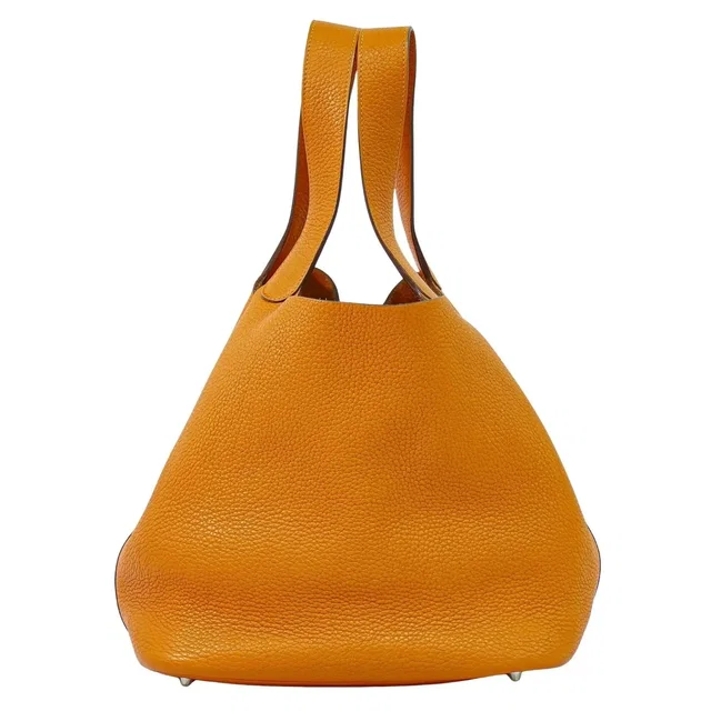 Hermès Picotin Lock Togo Orange Leather Bag in Orange Togo leather from HEWI