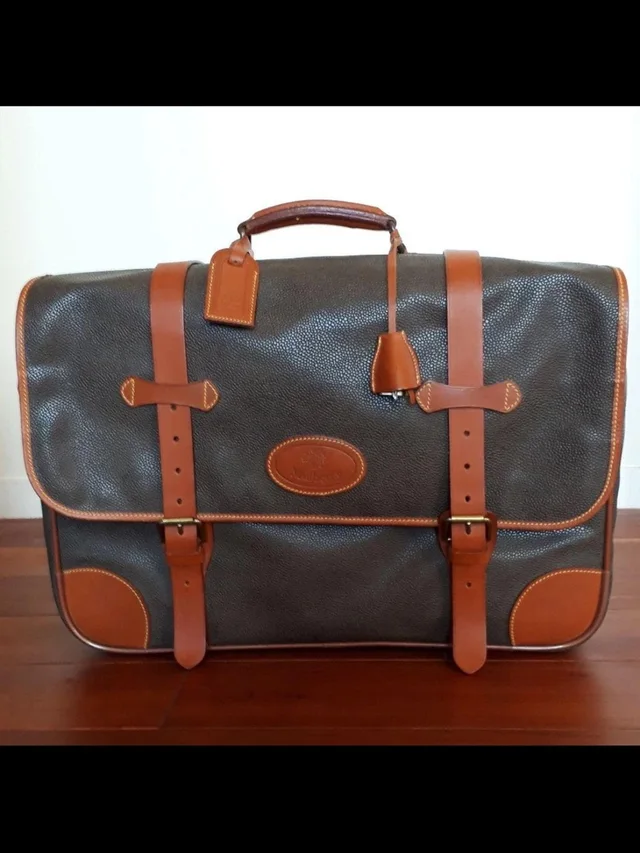 Mulberry Dark Brown Leather Briefcase With Tan Trim in brown|red|neutral Leather from Poshmark