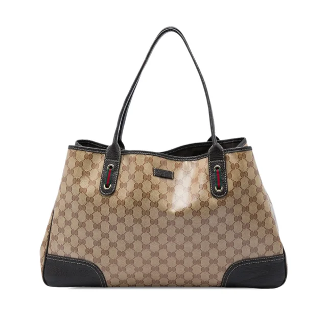 Beige Gucci GG Crystal Princy Tote in Beige Coated canvas from Designer Revival