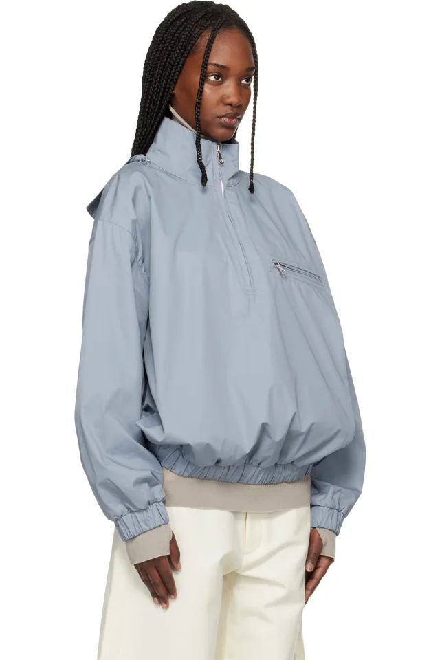 Rier Gray Cotton Suit Avio Suit Windbreaker, photo 2 of 4 from SSENSE