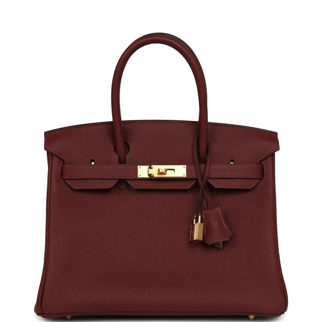 Hermès Birkin 30 Rouge H Togo Gold Hardware in Burgundy Togo leather from Madison Avenue Couture