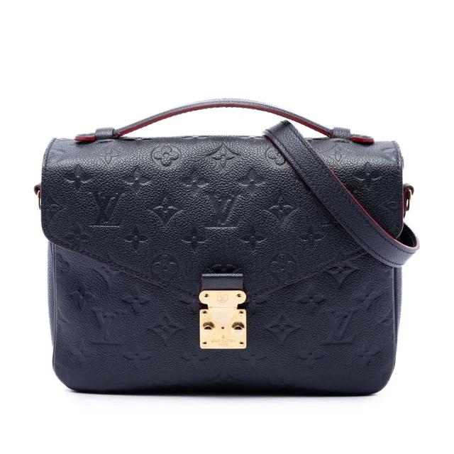 Blue Louis Vuitton Monogram Empreinte Pochette Metis Satchel in Blue Leather from Designer Revival