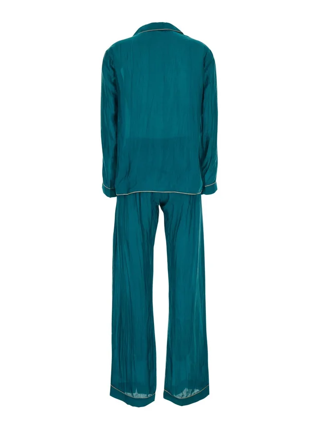 THE ROSE IBIZA Blue Suit with shirt and Pants in silk blend Woman in Blue, photo 4 of 6 from Gaudenzi Boutique