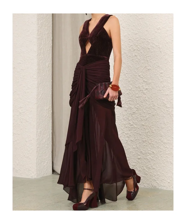 Zimmermann velvet-panelled ruched maxi dress, photo 5 of 8 from SENSER