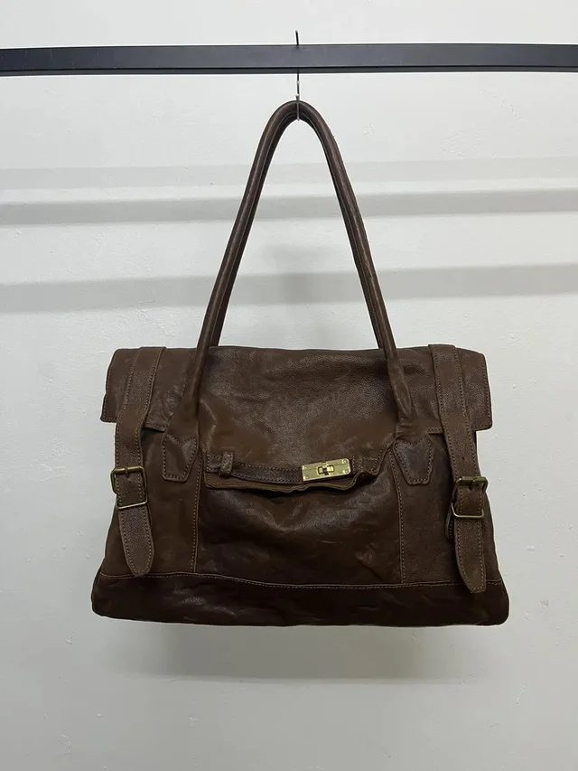Mulberry Hermes Birkin Style 1 Metre Carre Cowhide Bag in Brown in red|brown Leather from Grailed