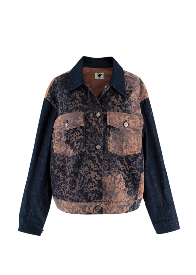 Dior SS23 Navy Paisley Printed Denim Jacket in Navy Denim from HEWI