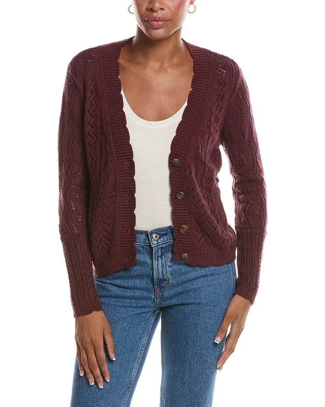 Autumn Cashmere Stitchery Patchwork V-Neck Cardigan, image 1 of 1 from Gilt