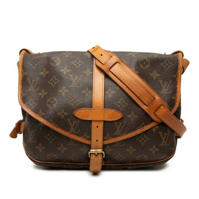 Brown Louis Vuitton Monogram Saumur 30 Crossbody Bag in Brown Coated canvas from Designer Revival
