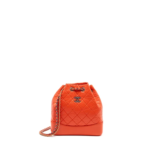 Chanel Small Gabrielle Backpack Aged Calfskin Red Multicolour Hardware in Red Calfskin from EMIER