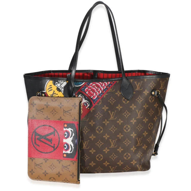 Louis Vuitton Red Multicolor Monogram Canvas Kabuki Neverfull Mm Brown Handbag in Brown Coated canvas from HEWI