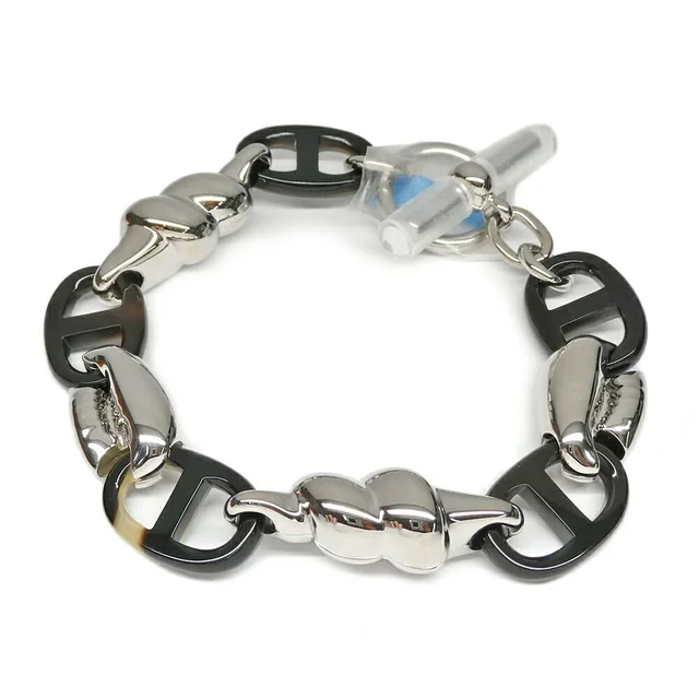 Hermès Bracelet Chaine D'Ancre Rivage Metal Horn Silver 18.0 Seashell in Silver from The Reluxe