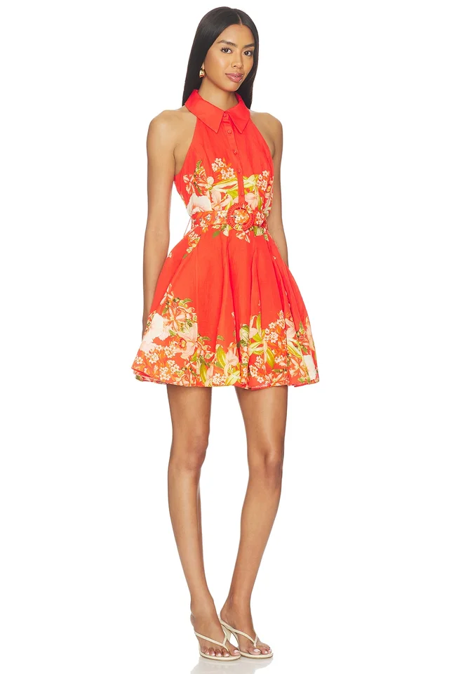 HEMANT AND NANDITA Short Dress With Buckle Belt in Orange, photo 2 of 3 from REVOLVE (Canada)