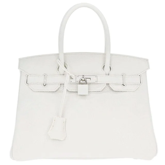 Hermès White Togo Birkin 30 Handbag in White Togo leather from AMORE Vintage Tokyo