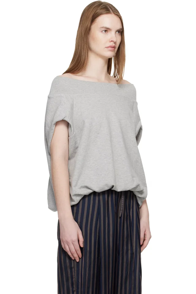 Dries Van Noten Gray Cocoon Sweatshirt, photo 2 of 4 from SSENSE
