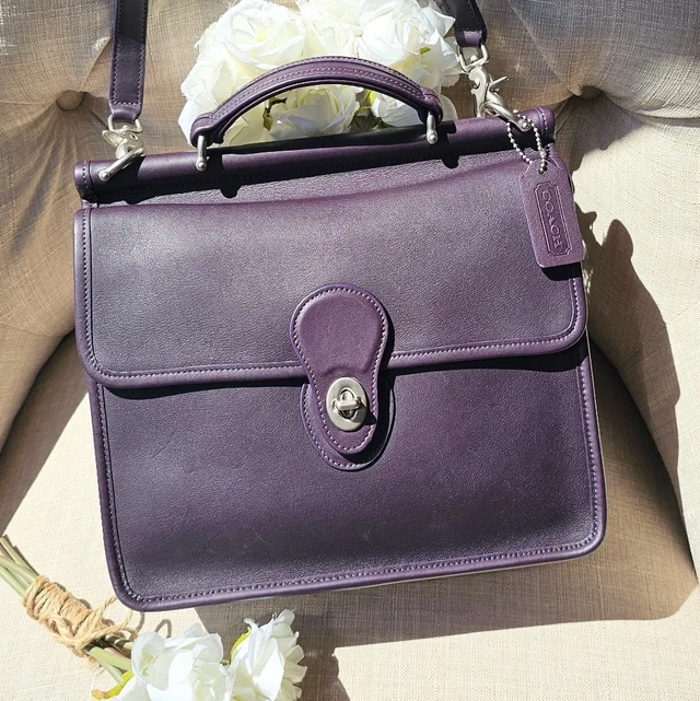 Coach Vintage Willis Crossbody Shoulder Bag # 9927 ( Aubergine / Purple ) in purple Leather from Poshmark, photo 1 of 1