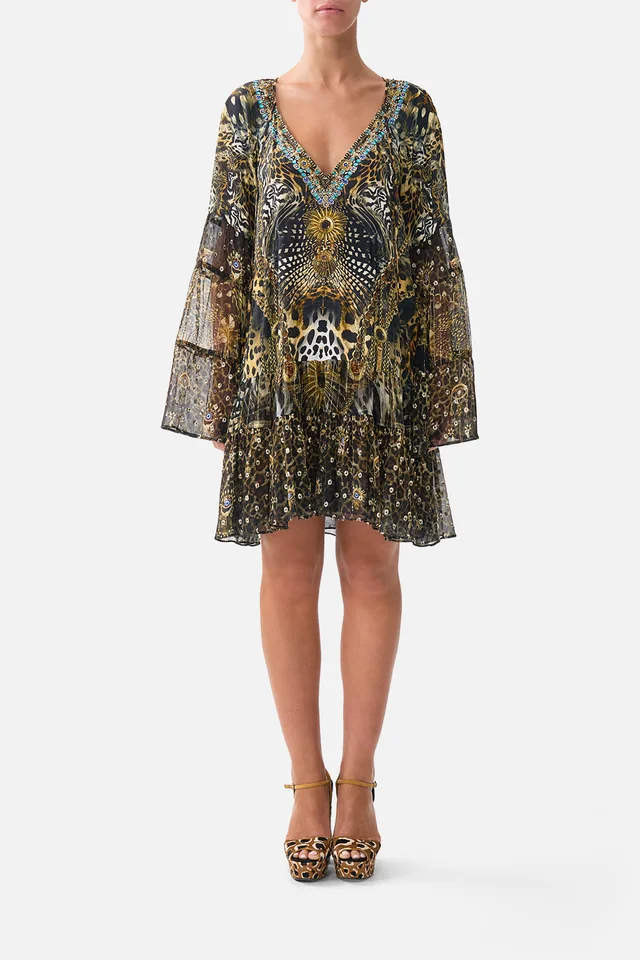 Camilla eBoutique A-LINE GATHERED PANEL DRESS FELINE FOLKLORE from CAMILLA, photo 1 of 1