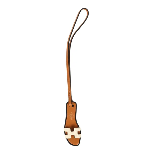 Hermès Sac Oran Nano Bag Charm White, Naturel Sable, Black Epsom, Butler, Vache Hunter in Black Epsom leather from Madison Avenue Couture