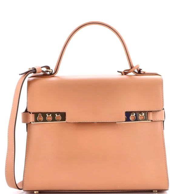Delvaux Tempete Top Handle Bag Leather MM in brown|red Leather from Rebag, photo 1 of 1