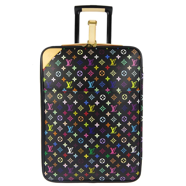 Louis Vuitton 2012 * Black Monogram Multicolor Pegase 50 Carry Handbag in Black Canvas from AMORE Vintage Tokyo