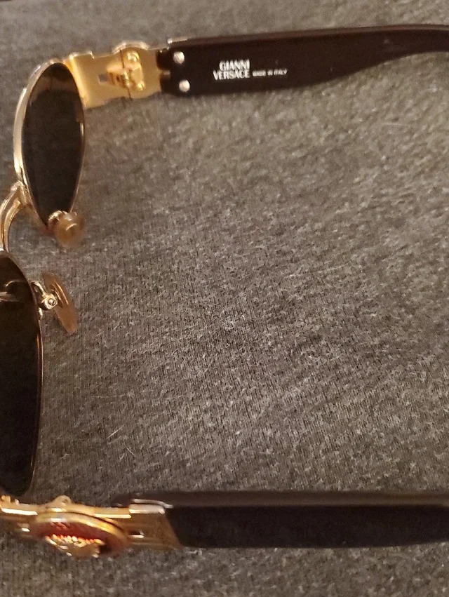 Versace Vintage Black And Gold Sunglasses With Medusa Accent Mods70 Col.030 in black|gold from Poshmark