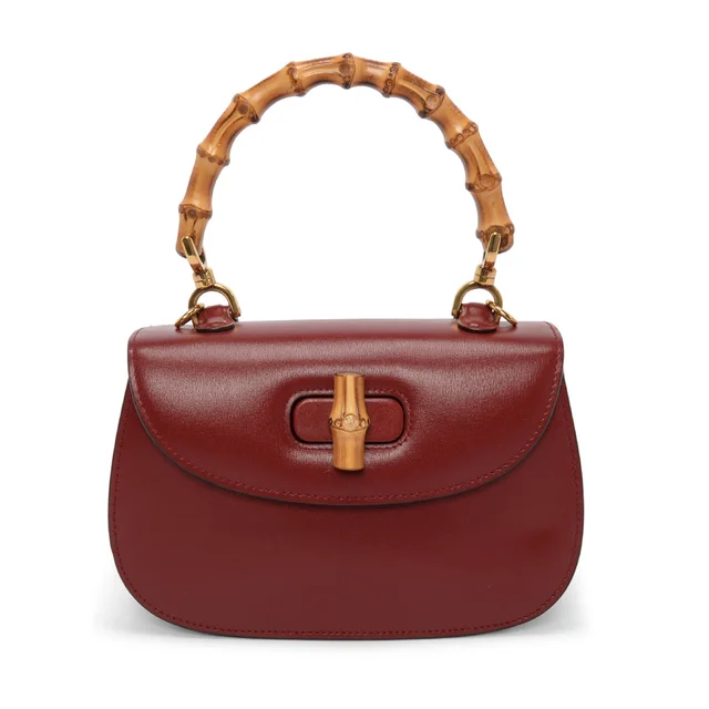 Gucci Bamboo 1947 Small Bag in Rosso Ancora Calfskin from Blue Spinach