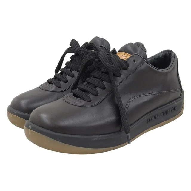 Louis Vuitton Low-Top Sneakers Black in Black Leather from The Reluxe