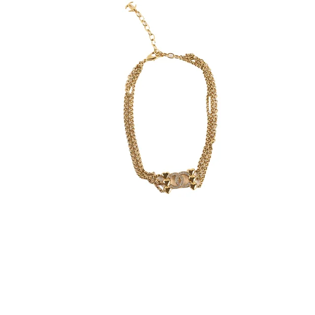 Chanel Crystal Heart CC Choker Gold Tone in Gold from The Purse Affair