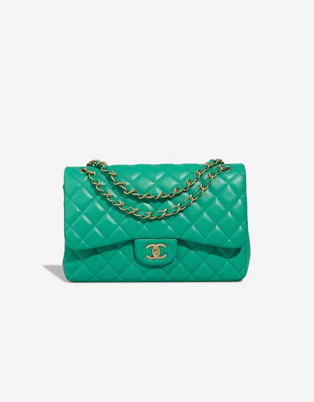 Chanel Timeless Jumbo Lamb Mint in Green Lambskin from SACLÀB