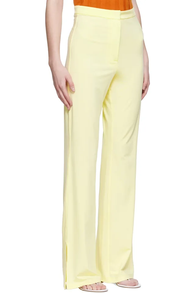 REMAIN Birger Christensen Yellow Jessie Trousers, photo 2 of 3 from SSENSE