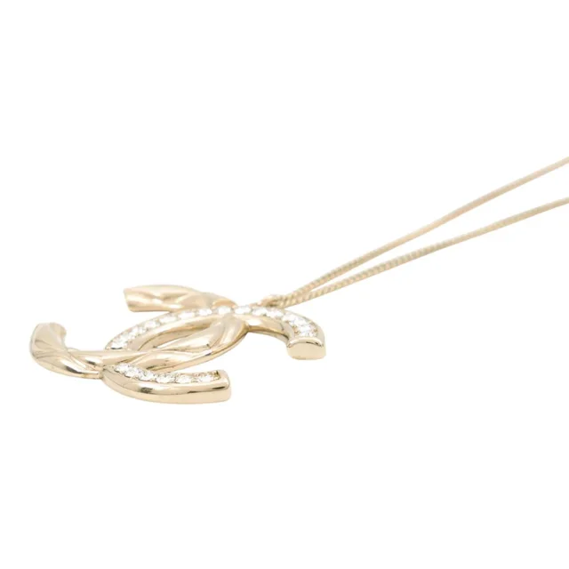 Chanel CC Logo Necklace GoldAB1456 Metal Rhinestone from GALLERY RARE, photo 2 of 10