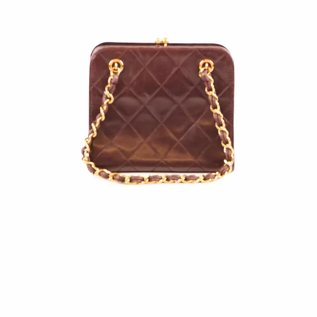 Chanel Kisslock Vintage Bag Burgundy Lambskin (4 Series) in Burgundy Lambskin from The Purse Affair