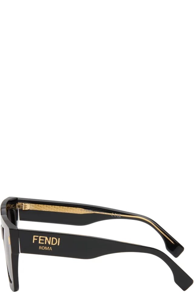 Black 'Fendi Square' Sunglasses, photo 3 of 4 from SSENSE