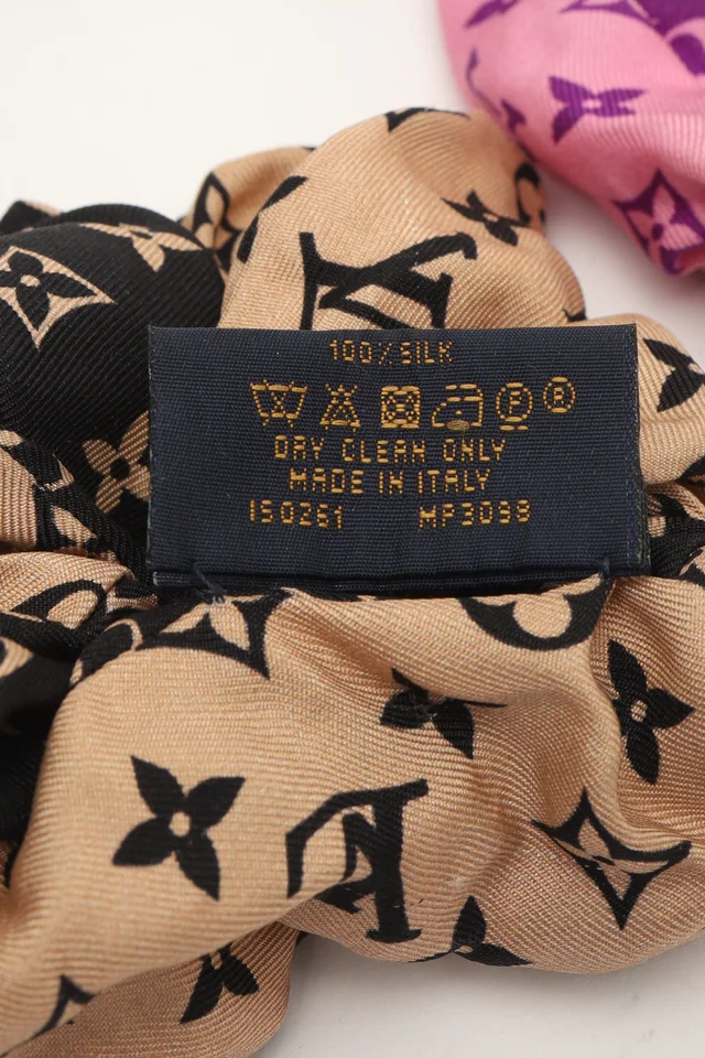 Louis Vuitton Set Of 2 Silk Hair Scrunchies in Silk from A Retro Tale, photo 4 of 5
